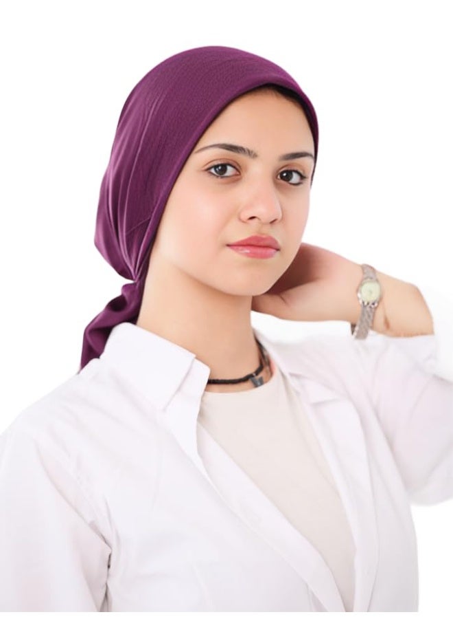 FLOWER Premium Pure Cotton Scarf, Ultra Soft & Breathable with Elegant Smooth Finish, Lightweight & Comfortable  90X90 CM , Plum Purple Color - Image 1